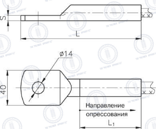 Зажимы аппаратные прессуемые типа А1А (с 1 отверстием в контактной лапке)